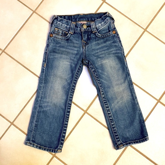 True Religion Baby Bobby Boys Flat Pocket Jeans Denim Kids Mid Wash Size 3T - Picture 1 of 8